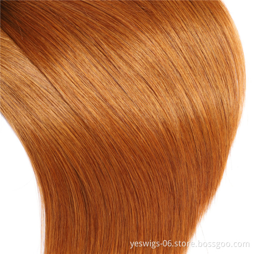 Yeswigs Ombre Hair Bundles Pre Colored 10A Quality Hair 1b-30# Human Cuticle Aligned Ombre Virgin Brazilian Human Hair Extension